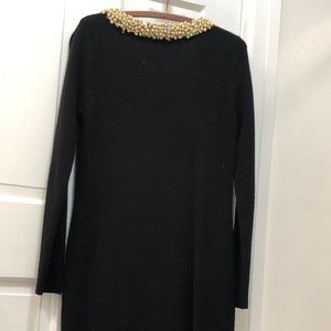 Milly of New York  Black Merino Wool Beaded Collar